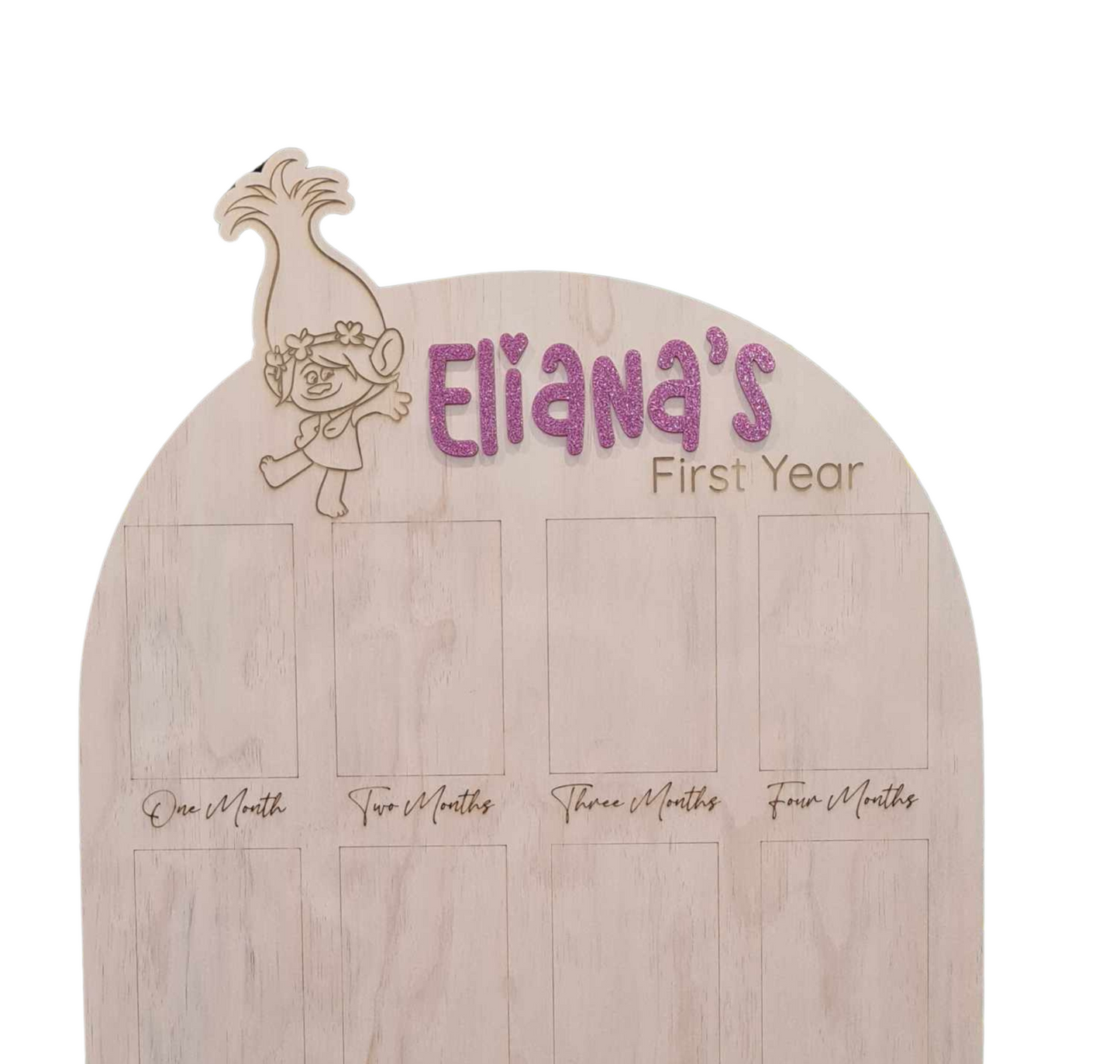 Personalised Plywood First Year Board with Acrylic Name