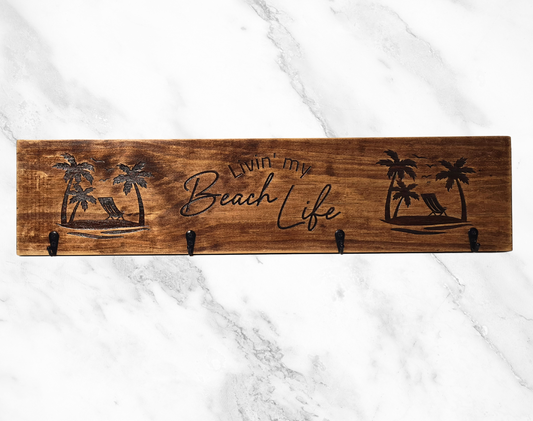 Timber Keyholder - Livin' My Beach Life