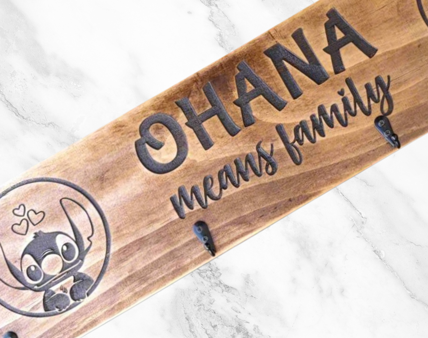 Timber Keyholder - Ohana Means Family