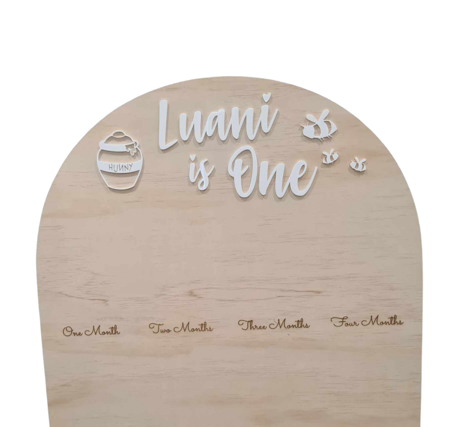 Personalised Plywood First Year Board with Acrylic Name