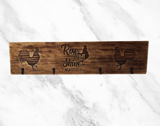 Timber Keyholder - Rise & Shine Mother Cluckers