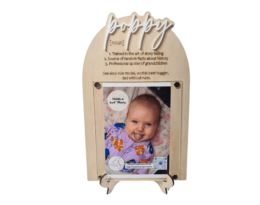 Plywood Arch Photo Frame - Poppy