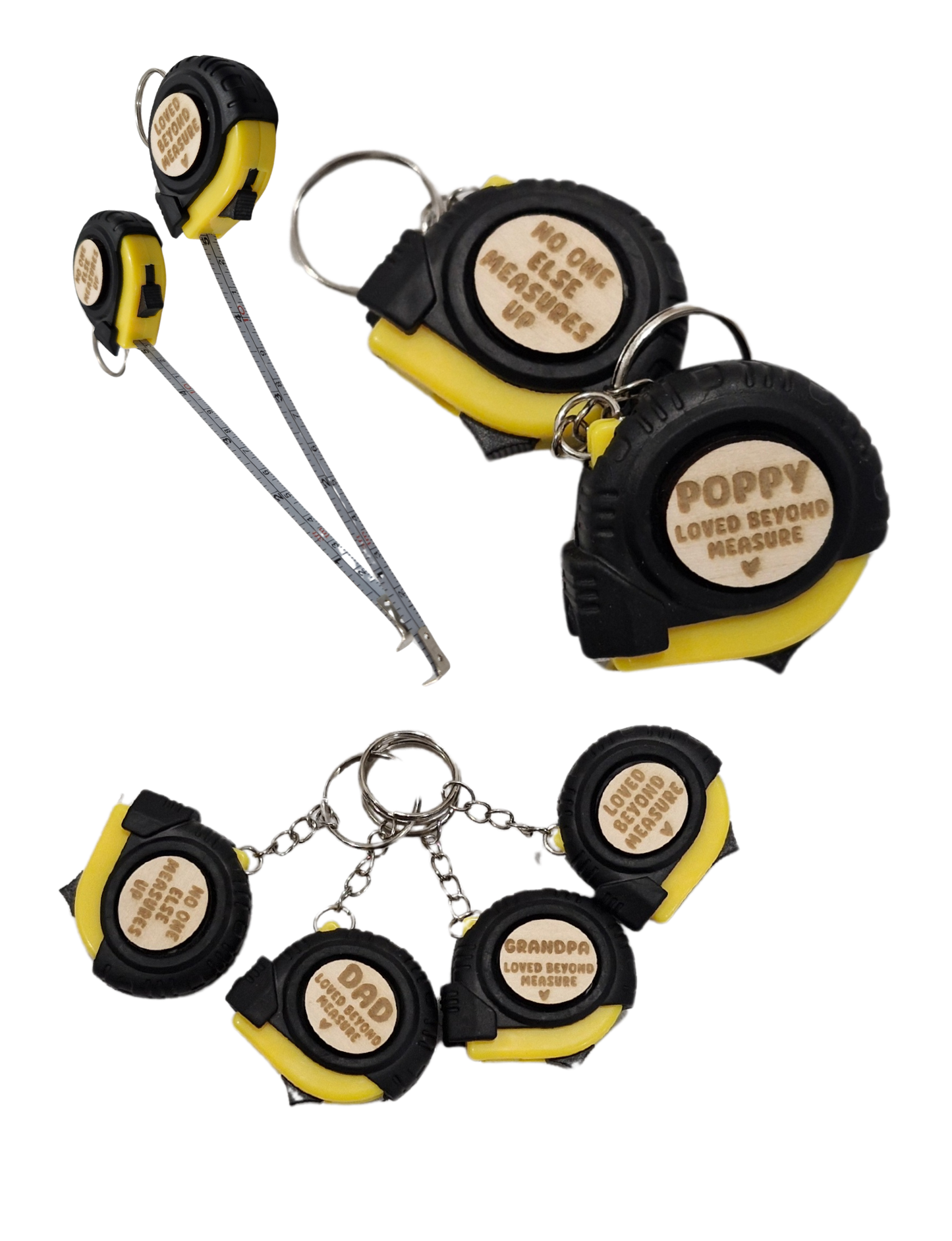 Fathers Day Keyring Tape Measure Keyrings