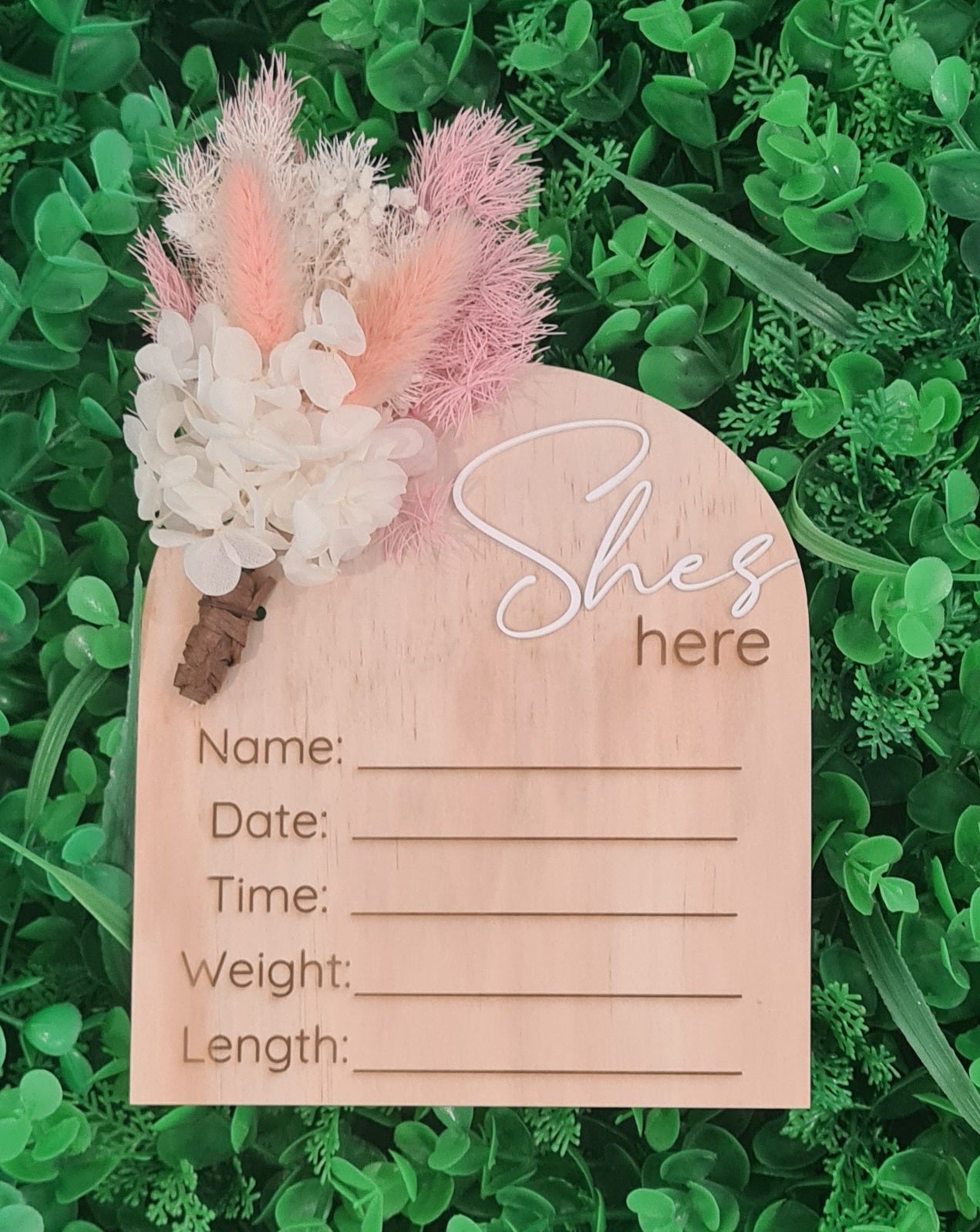 Floral Baby Announcement Plaque