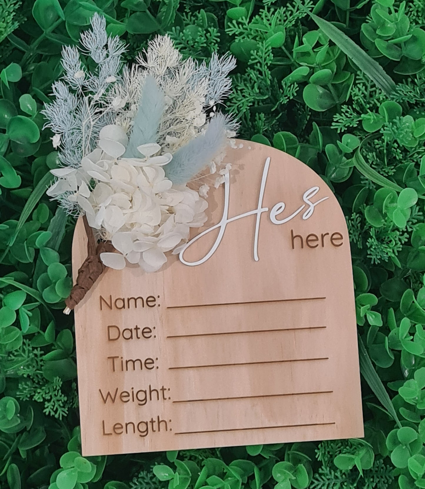 Floral Baby Announcement Plaque