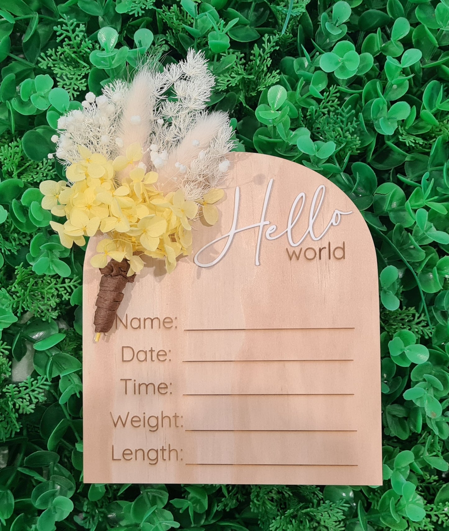 Floral Baby Announcement Plaque