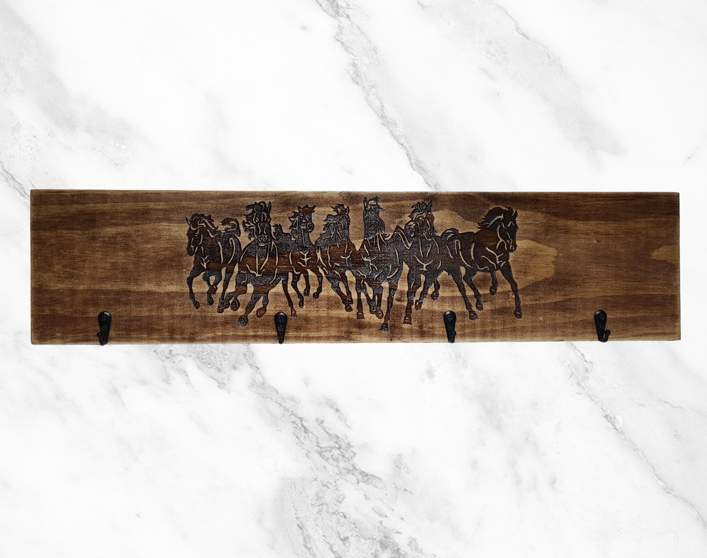 Timber Keyholder - Seven Horses