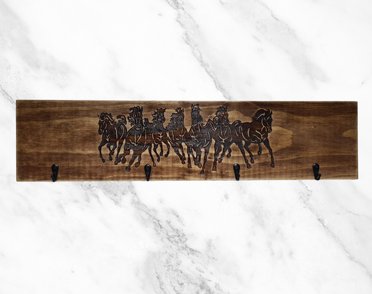 Timber Keyholder - Seven Horses