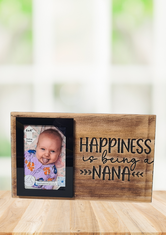 Small Timber Photo Board - Happiness is being a Nana