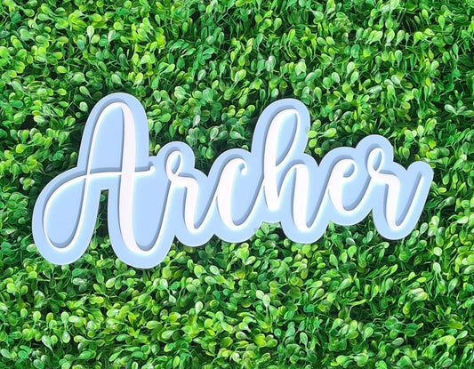 Small Double Layer Acrylic Name Sign