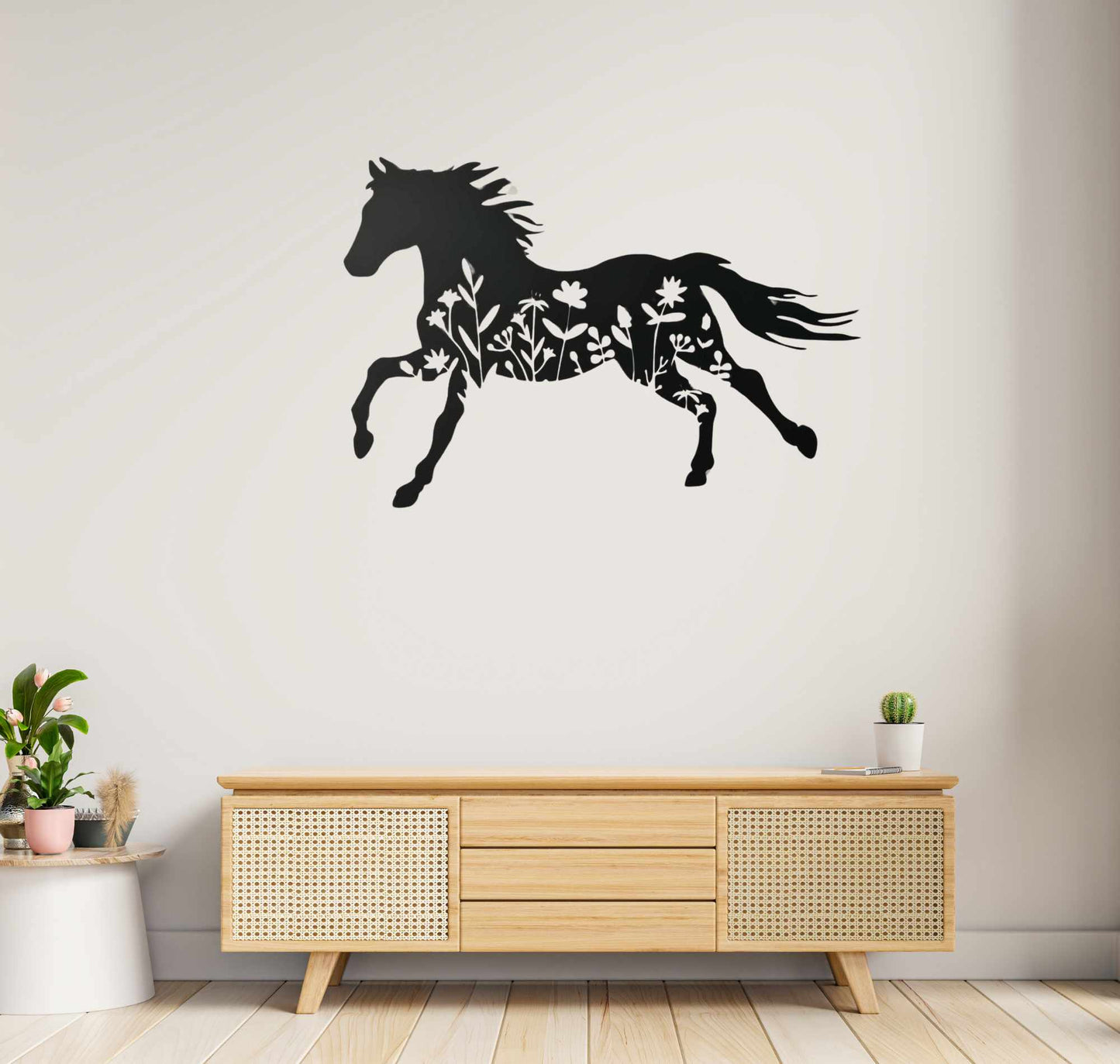 Acrylic Floral Horse Decor