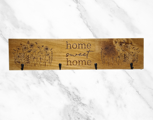 Timber Keyholder - Wildflower Home Sweet Home