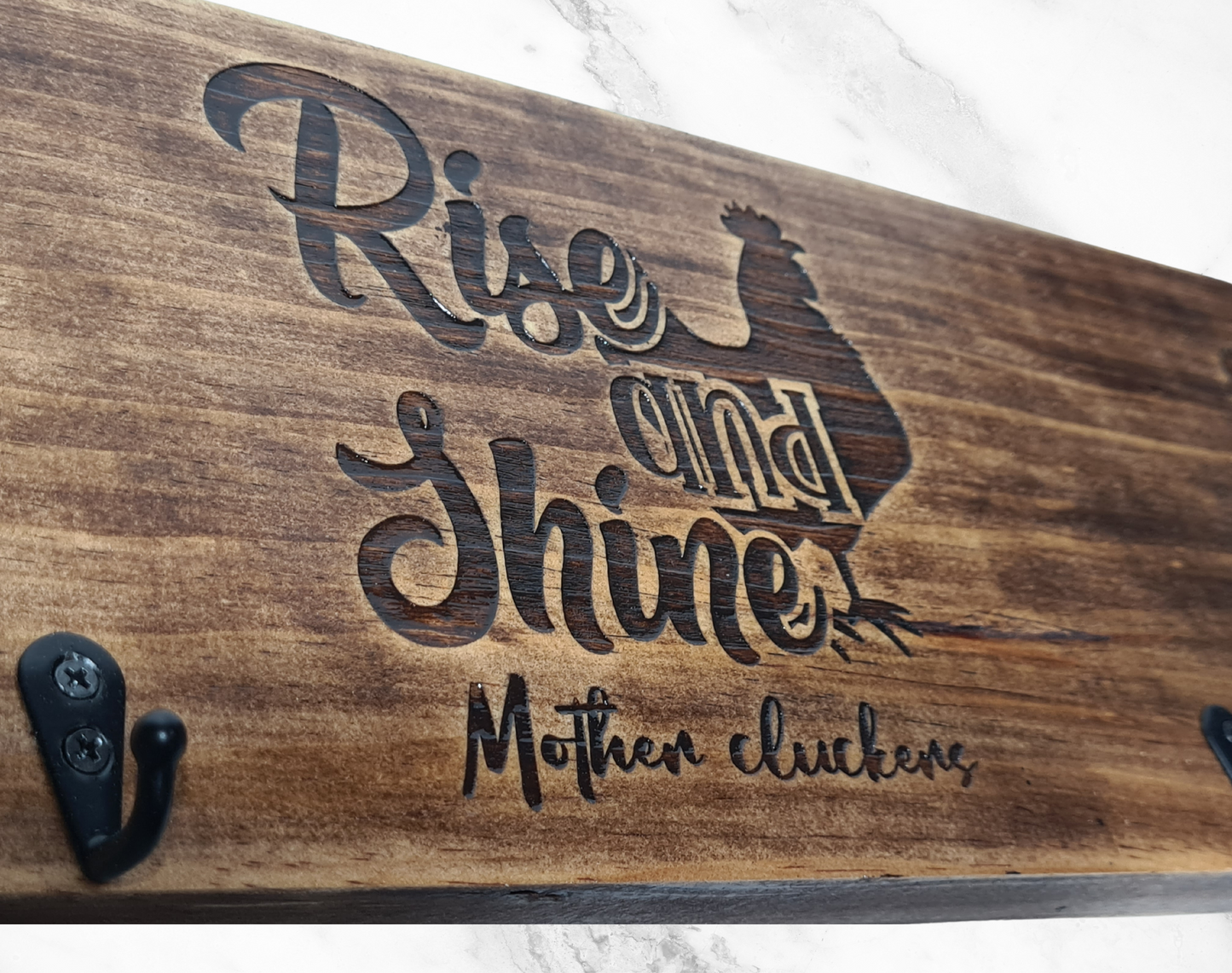 Timber Keyholder - Rise & Shine Mother Cluckers