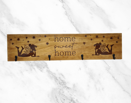 Timber Keyholder - Fairy Home Sweet Home