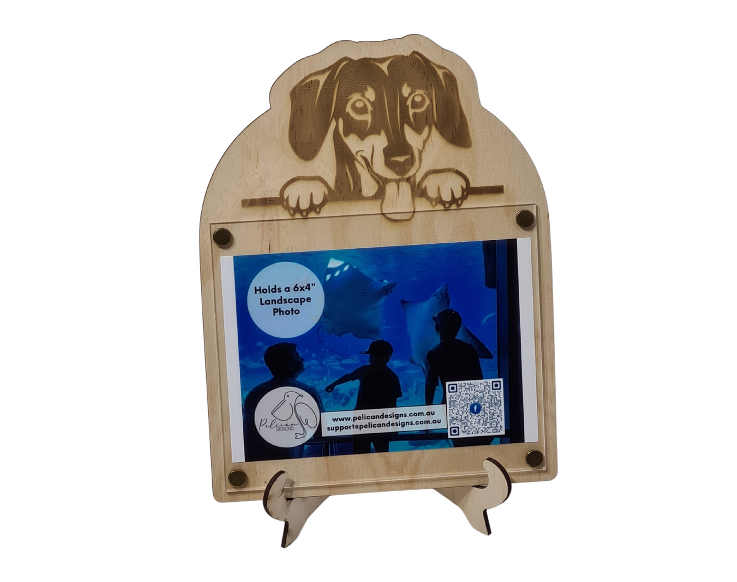 Plywood Arch Photo Frame - Dachshund