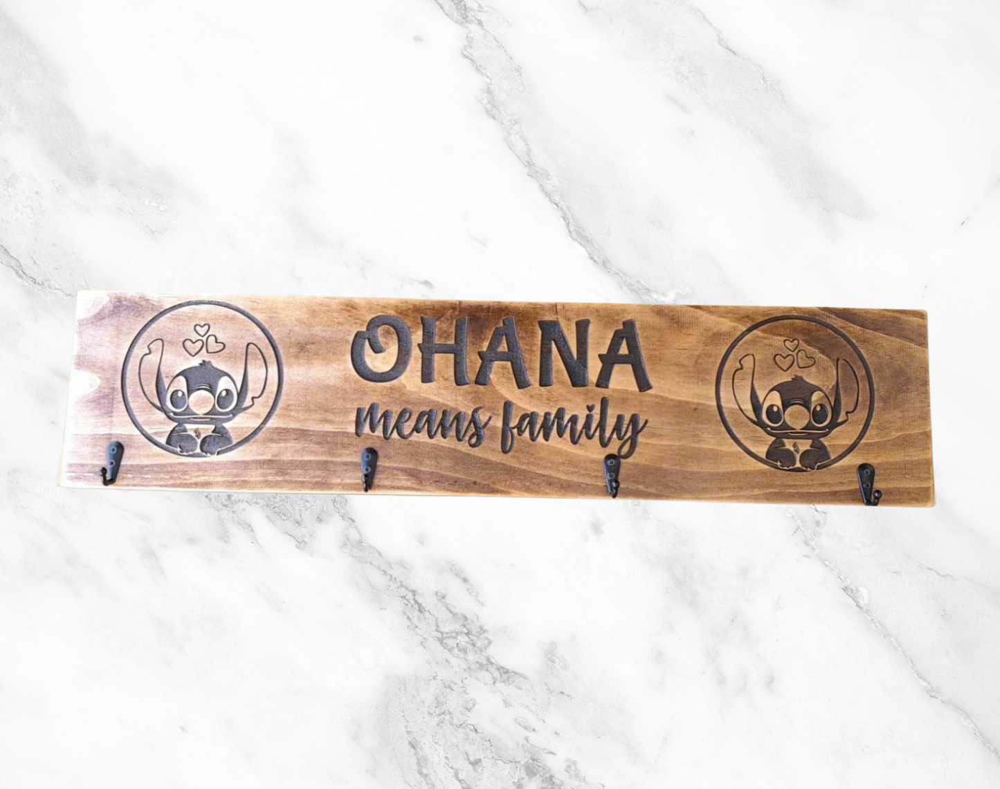 Timber Keyholder - Ohana Means Family