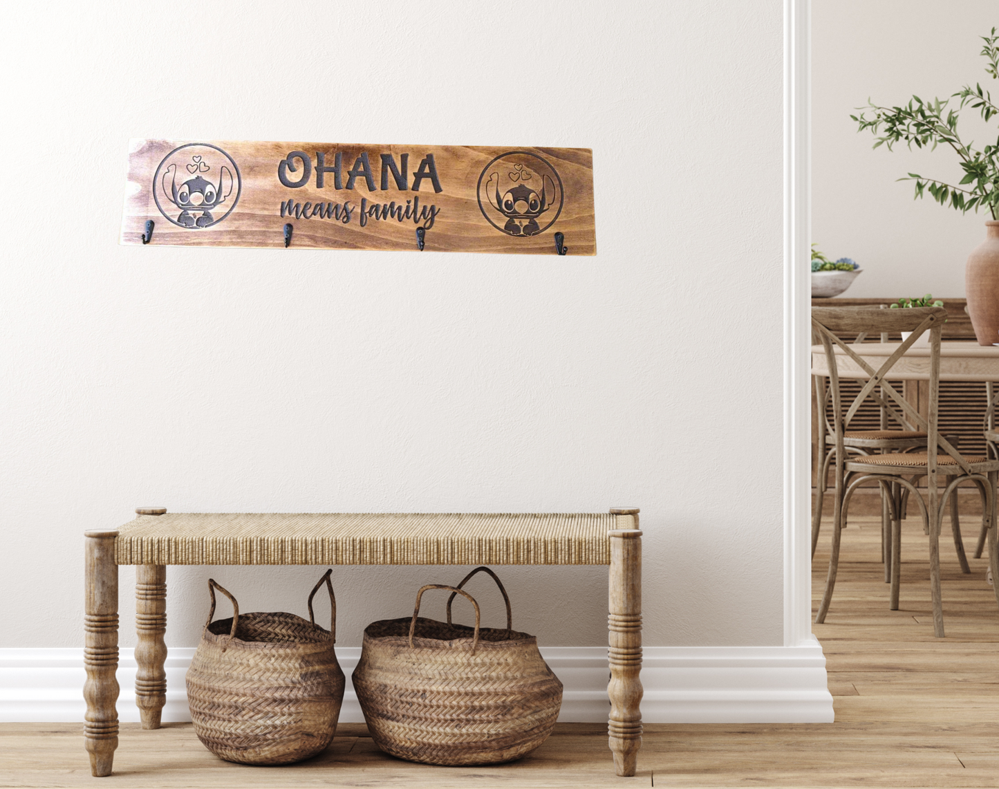 Timber Keyholder - Ohana Means Family