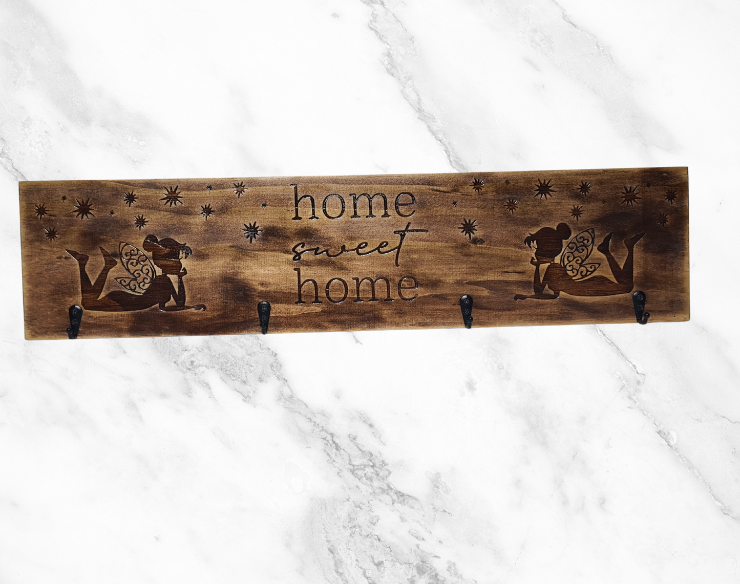 Timber Keyholder - Fairy Home Sweet Home